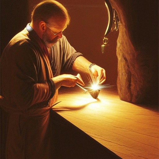 یک جواهر ساز در حال کار