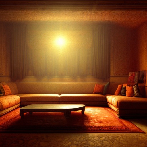 یک مبل لوکس زیر نور