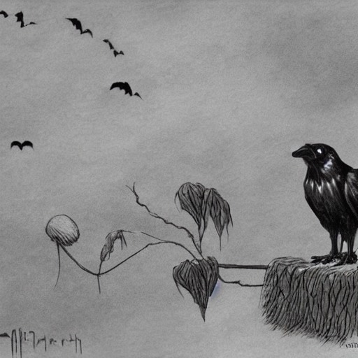 کلاغی نشسته بر شاخه